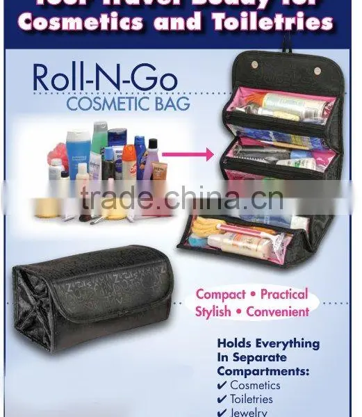 4 COMPARTMENT "ROLL N' GO" COSMETIC/TOILETRY/JEWELRY BAG Quality Choice photo-2