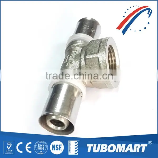 Gas Pipe Parts Brass 3 Way Tube Connector Copper Unequal Tee Male Female Tee Fitting photo-5