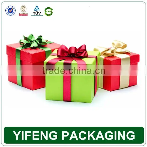 Red Fancy Color Paper Gift Box, Christmas Red Gift Box photo-2