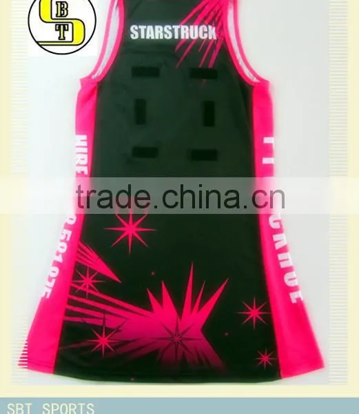 OEM Sublimation Sports Red and Black Netball Dress photo-2