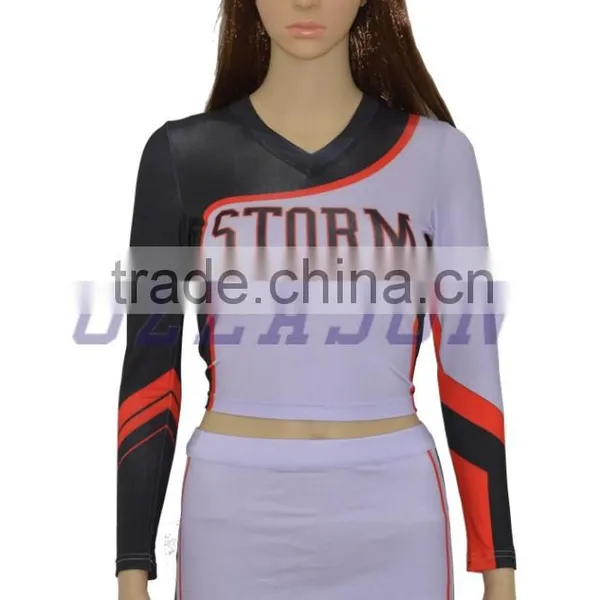 Custom Long Sleeve Top Dance Skirts Cheerleading Uniforms photo-2