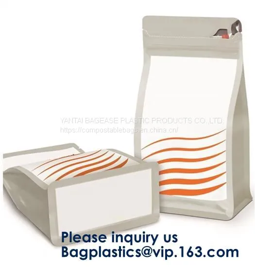 Bio, Eco, Compost, Square Bottom, Flat Bottom, Stand Up, Side Gusset, Zipper Top, With Window, Tear Notches photo-2