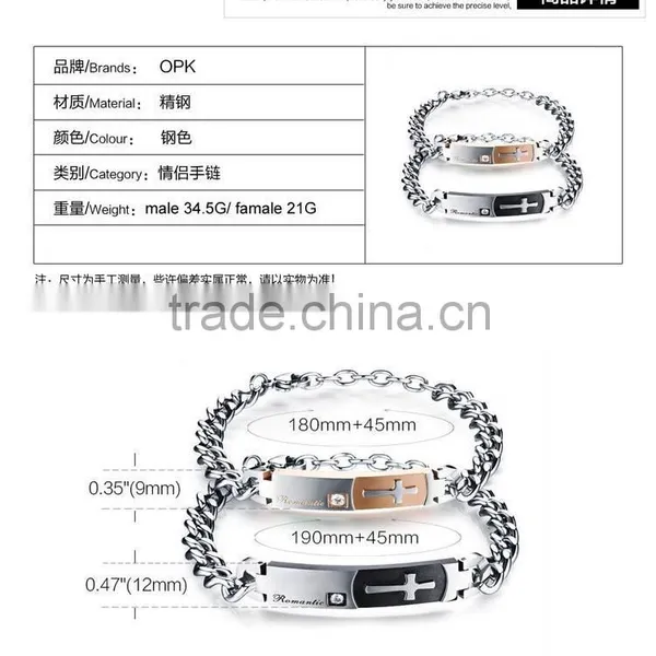 Titanium Steel Couple Bangles Fastness Retro Classic Cross Bracelet Popular Valentine's Day Gifts photo-5