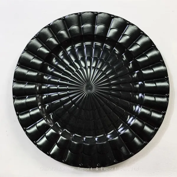 Plastic Black Charger Plate Wedding Party Restaurant Under Plates Table Decorative Charger Plates