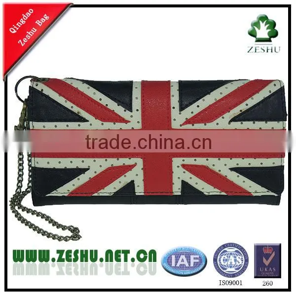 European Leather Chain Slim Wallet for Women