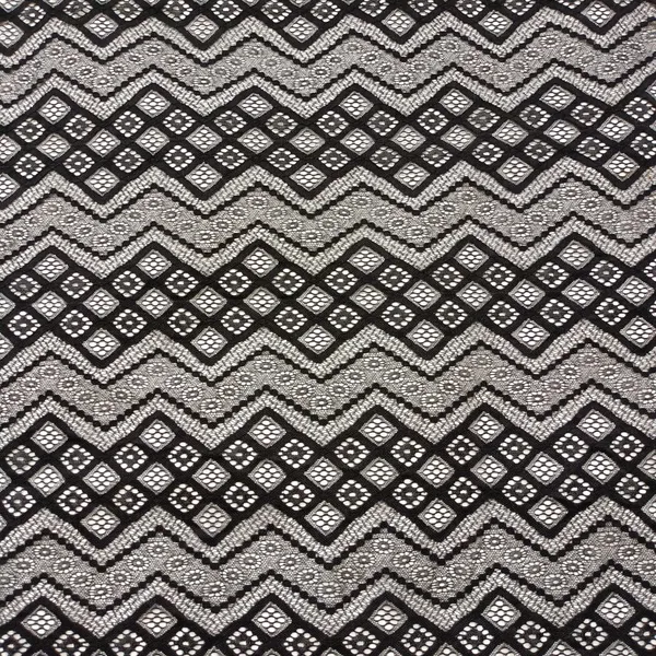XL668 New Black Geometry French Lace Design Style Elastic Lace Fabric photo-3
