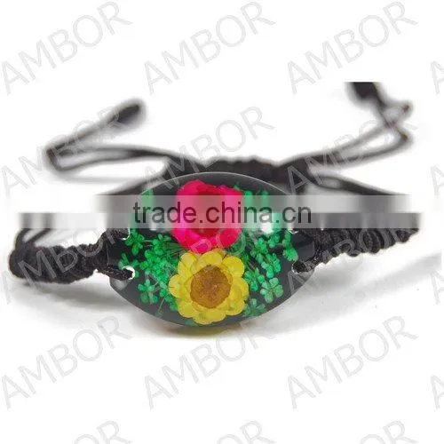 New Design Promotional Gifts Clear Resin Lucite Flower Bangle photo-2