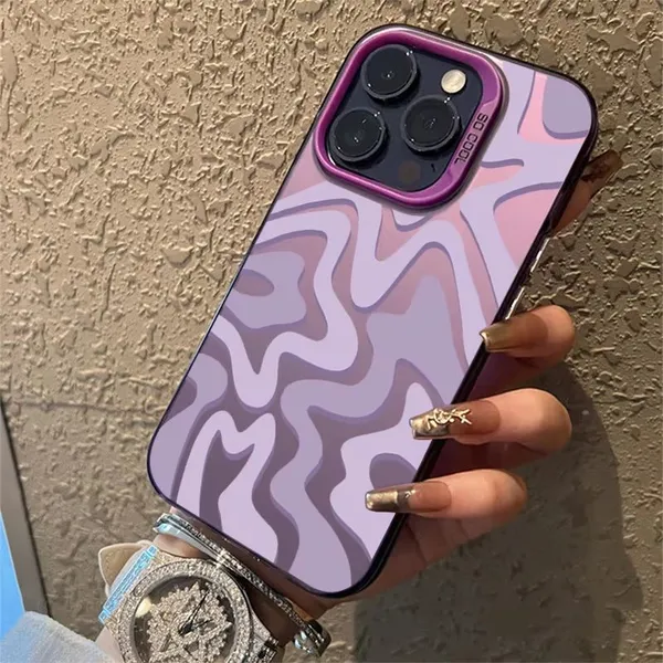 Luxury Fashion Stripe Wave Matte Texture Phone Case for IPhone Shockproof Bumper Cover photo-3
