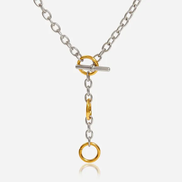 18K Gold Plated Thin Chain Necklace Set With Star Stud Earrings Dragonfly Charms photo-3