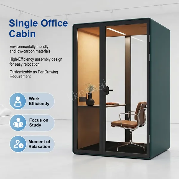 Soundproof Booth & Telephone Booth & Office Pod & Phone Booth With Ventilation System for Office Building - Assemble and Movable