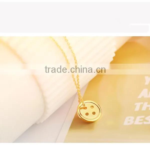 Latest Design Beads Necklace Rose Gold Button Lucky Necklace photo-5