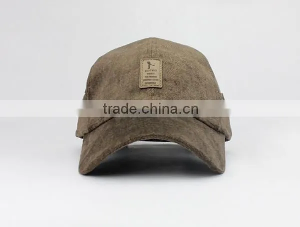 Custom Sports Hemp Caps Washed Denim 6 Panel Baseball Cap From China photo-3