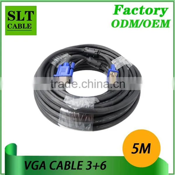 Shenlantuo Professional Manufacture 5M VGA Cable 3+6 Male to Male 15Pin VGA Cable for Multimedia photo-2