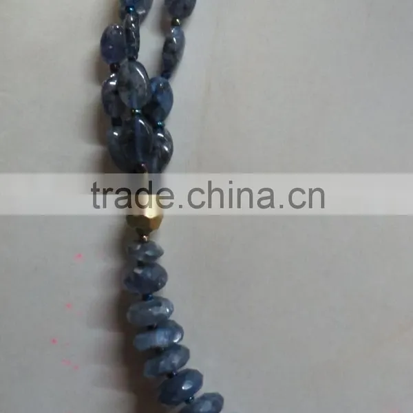 Iolite Faceted Stone Beads Fashion Jewelry Gemstone Necklace photo-4