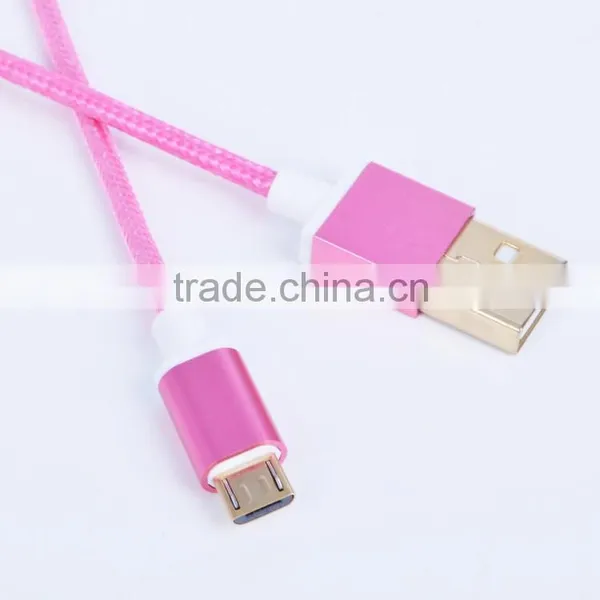 2016 Latest Design Aluminum Alloy Metal Usb Cable Nylon Braided Usb Cable for Samsung Galaxy s5 photo-3