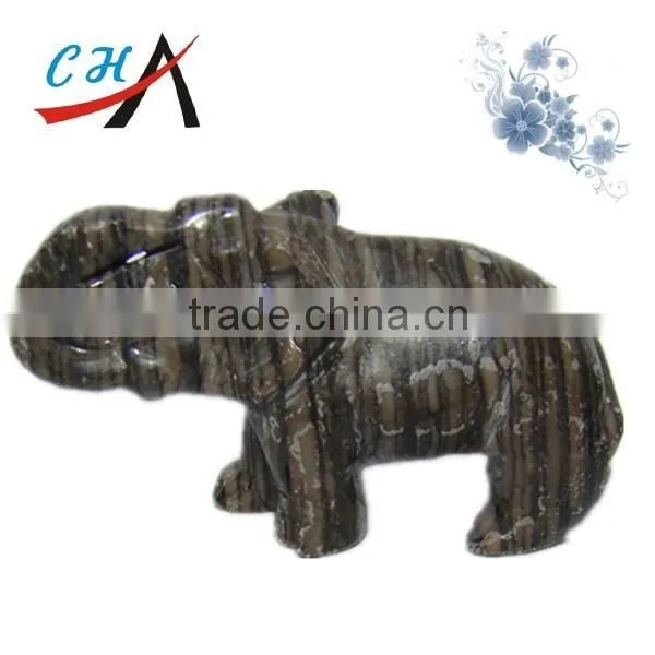 Semi-precious Stone Carving-2" Black Obsidian African Elephant photo-2