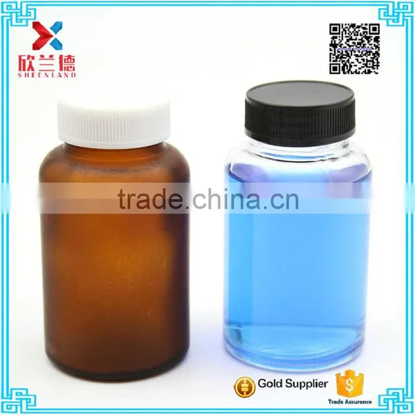 Amber and Clear Cylinder Glass Pharmaceutical Pill Bottle 130ml photo-2