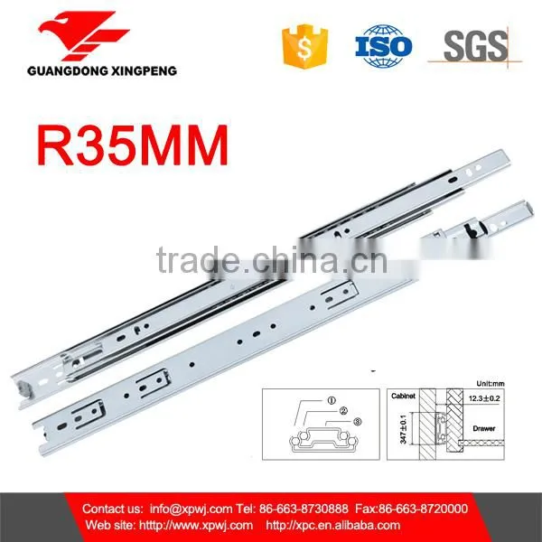45MM Hardware Furniture Slide 3 Fold Full Extention 4 Balls Lever Release Stainless Steel Drawer Slide photo-3