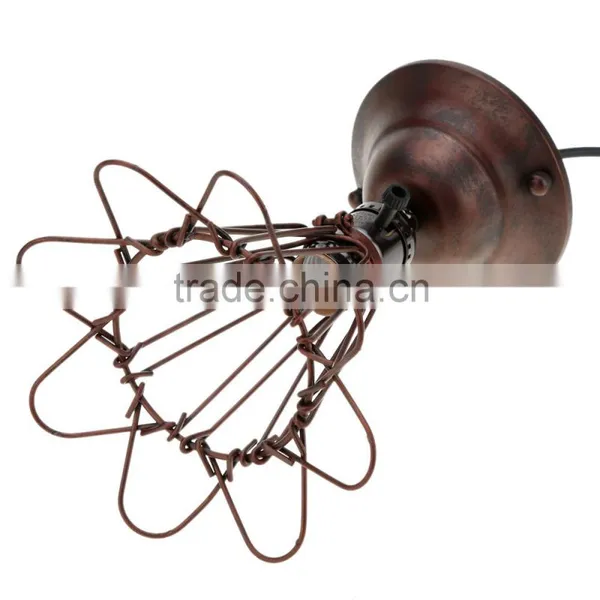 Vintage Retro Pendant Lights LED Lamp Metal Cube Cage Lampshade Lighting Hanging Light Fiture With LED E27 Bulb photo-5