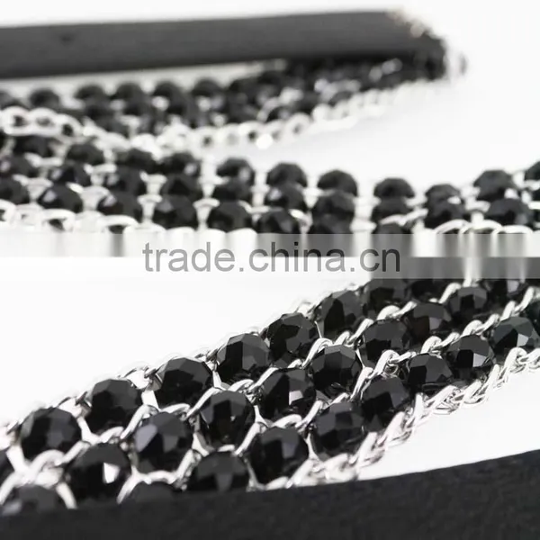 2015 Fashion Dress PU Belt With Hematite Plastic Beans Accessories in Yiwu photo-3