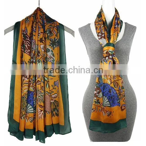 Fashion Printing Chiffon Scarf Chiffon Square Scarf