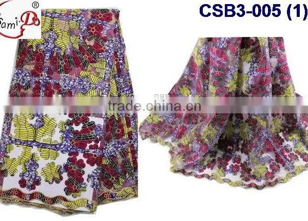 CSB3-005 Wholesale New Design African Wax Lace Fabric Making Night Party Dress