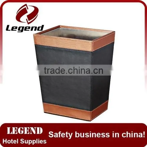 Hotel Amenity Leatherette Wooden Rubbish Bin,garbage Can photo-3