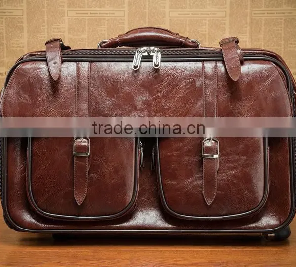 2016 New Style Trolley Bag Vintage Trolley Bag on Wheels Travel Bag