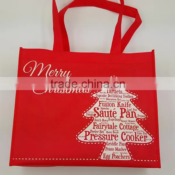 Merry Chrismas Red Non Woven Bag photo-3