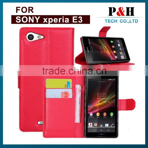 Factory Direct Leather Flip Cover Mobile Phone Case for Sony Xperia e3 photo-4