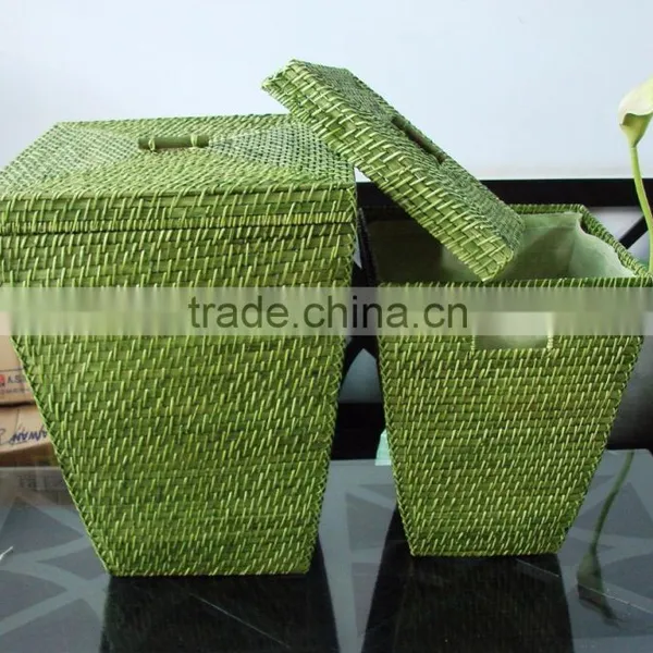 New Style Rattan Laundry Basket With Handles and Lid photo-3