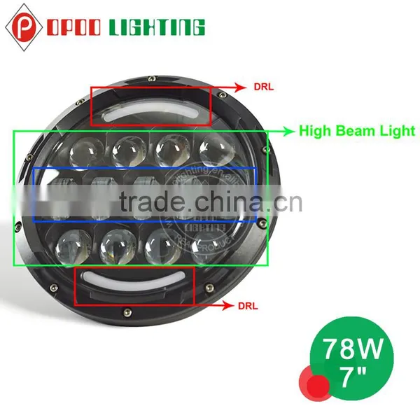 High End Quality DOT 7 Inch Round Led Headlight 12v 24v photo-3