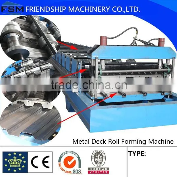 High Precision Steel Structure Floor Deck Roll Forming Machine For Metal Decking Sheet