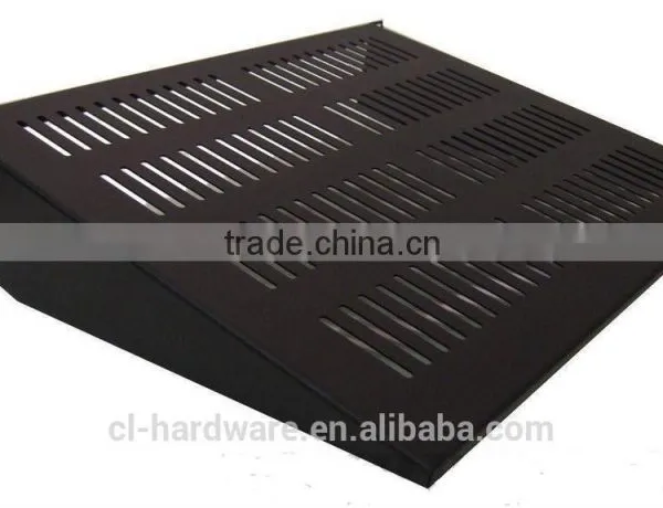 2U Universal Vented Rack Mount Cantilever with Fixed Server Cabinet Shelf
