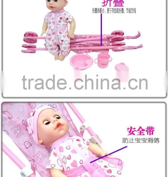 Plastic Doll Stroller Cheap Boy Lifelike Baby Doll Toy photo-3