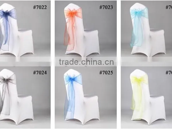 100% Polyester Colorful Wedding Used Customized Sized Organza Chair Sash photo-4