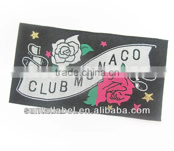 Custom Fashion High Density Damask Woven Cloth Badges photo-3