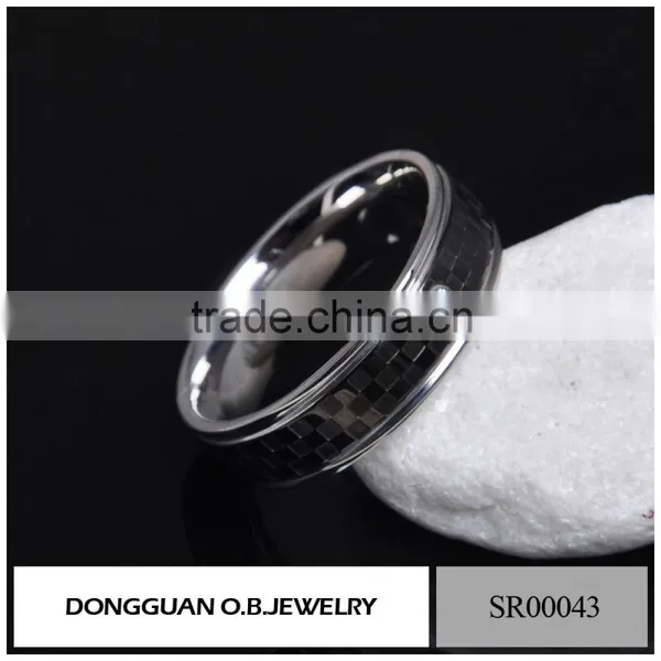 Stainless Steel Fashionn Stone Ring Designs for Men/316L Stainless Steel Ring With Black photo-4