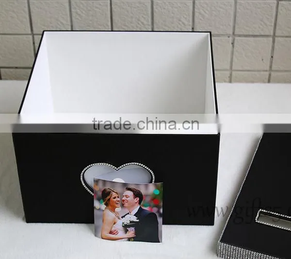 Elegant Black Wedding Money Box in Handmade With Photo Frame Wedding Decorations photo-2