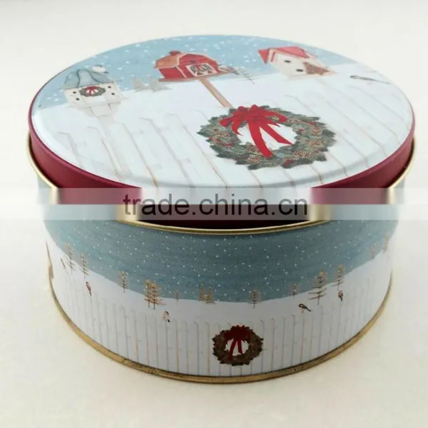 Round Christmas Nesting Tin Boxes Set for Cookies/cupcake photo-2