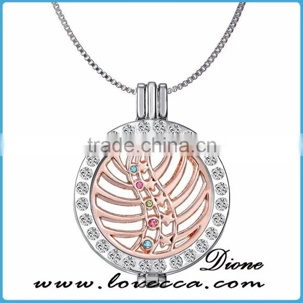 DIY Customized Round Coin Blank Beautiful Gold Pendant Necklaces photo-3