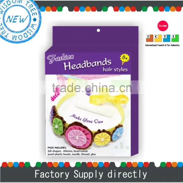 DIY headband with Felt Flower, Flower Headband for Kids, Plastic Flower Headband