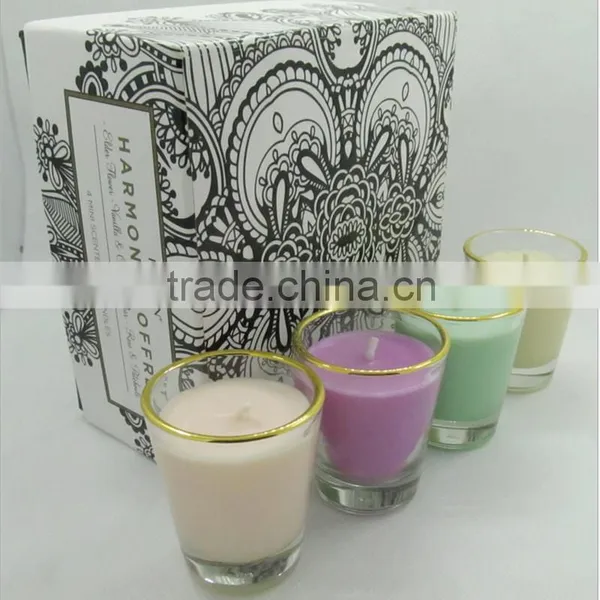 Rectangular Luxury Customized Logo Cardboard Printed Box for 4 Candles With Insert Holder,candle Packaging Box photo-2