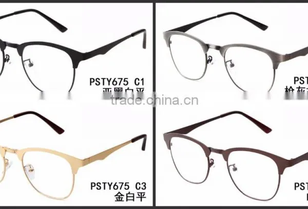 ADE WU Fashion Women Glasses Half Rim Stainless Steel Optical Frame Metal Eyeglasses Frame Clear Lens Glasses photo-2