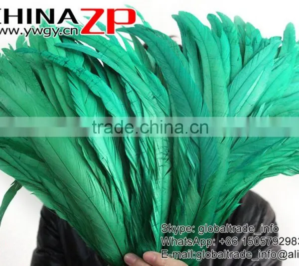 Leading Supplier CHINAZP Bulk Sale High Quality Colored Green Chicken Fully Dyed Roosters Feathers photo-2