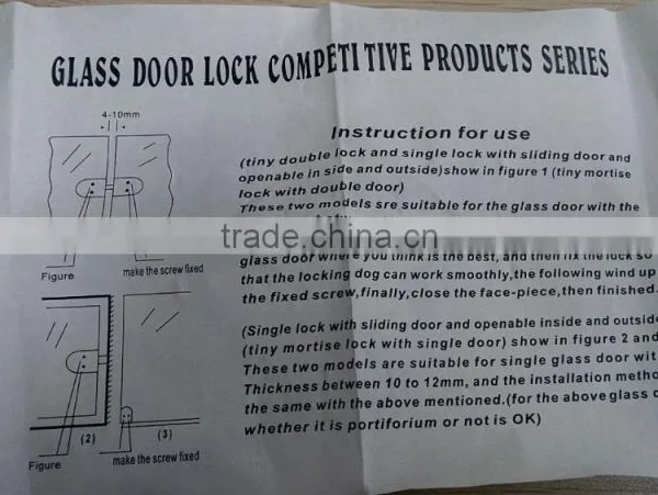 Good Quality Stainless Steel Door Lock With 3 Brass Keys for Glass Door photo-4