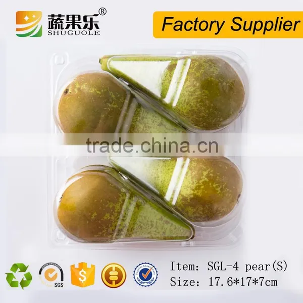 Disposable PET Plastic 4pcs Pear Fruit Packing Box photo-5