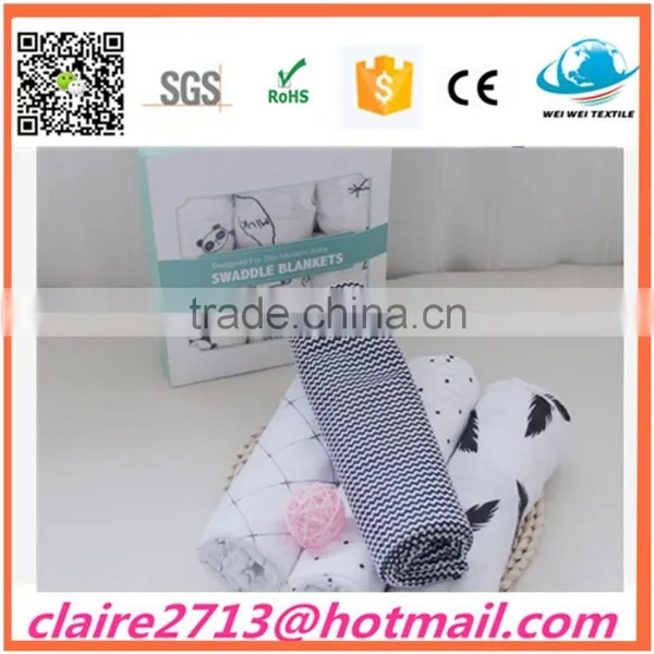Printed 100% Cotton Baby Muslin Swaddle Blanket, Muslin Wrap photo-5