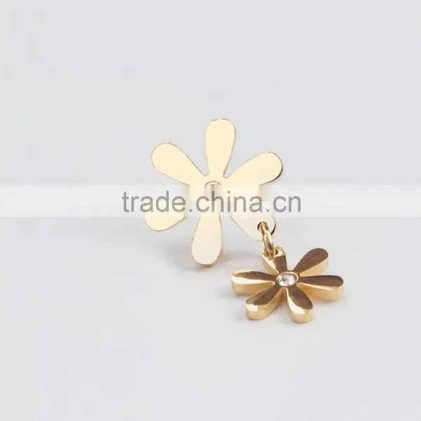 Long Connected Flower Necklace Stainless Steel Women Jewelry Sets Wholesale photo-6