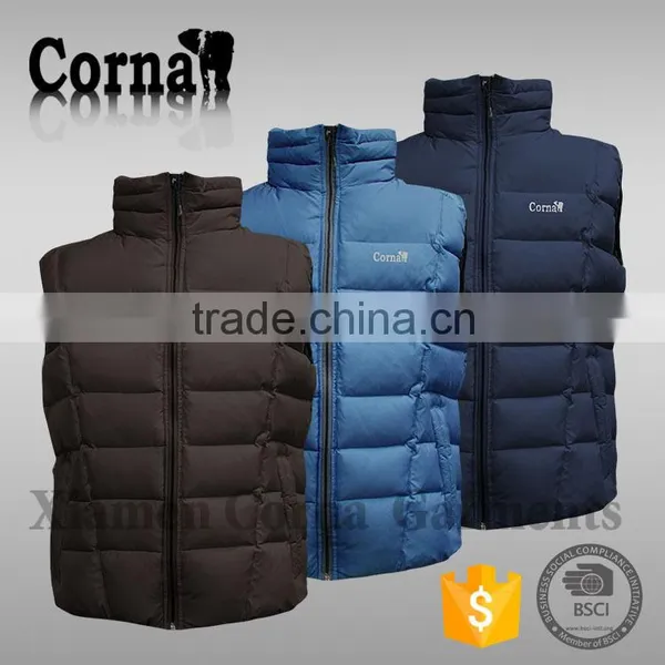 2015 Sleeveless Male Vest Outdoor Sport Down Feather Anti-wrinkle Waist Coat for Men photo-5